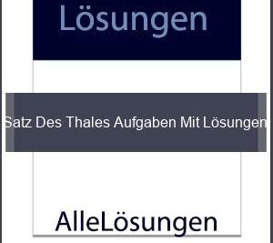 Satz Des Thales Aufgaben Mit Lösungen Pdf - Lösungen PDF bild von Portada